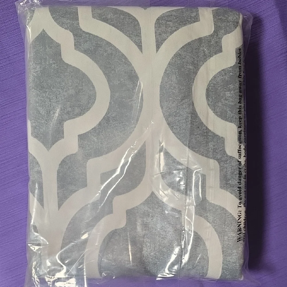 Sun Zero Gray and White Curtain Panel